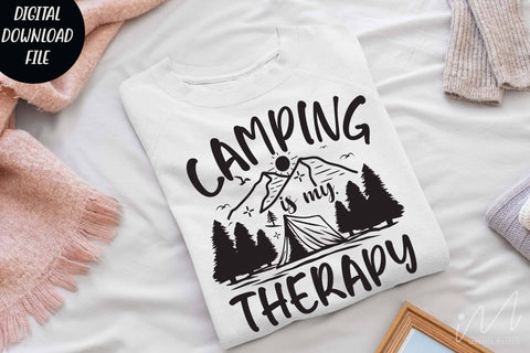 Camping is my therapy svg, Camp t shirt, Happy camping svg,camping cricut SVG Isabella Machell 