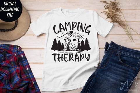 Camping is my therapy svg, Camp t shirt, Happy camping svg,camping cricut SVG Isabella Machell 
