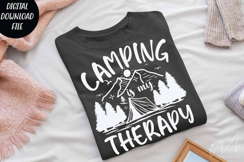 Camping is my therapy svg, Camp t shirt, Happy camping svg,camping cricut SVG Isabella Machell 