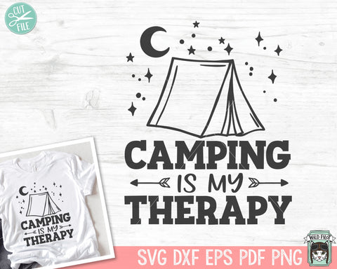 Camping Is My Therapy SVG, Camping Tent SVG, Tent Cut File, Camping svg, Adventure svg, Camping cut file, Outdoors svg, Explorer svg, Hiking svg SVG Wild Pilot 