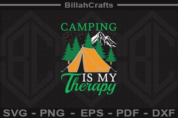 Camping Is My Therapy SVG File SVG BillahCrafts 