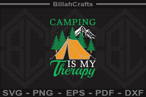 Camping Is My Therapy SVG File SVG BillahCrafts 