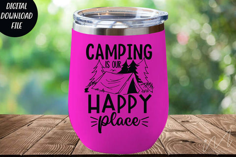 Camping is our happy place svg, Happy camping t shirt, camper svg, adventure svg SVG Isabella Machell 