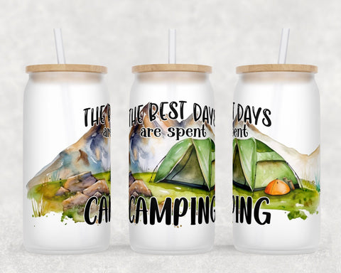 Camping Libbey Glass Can Wraps, 16 Oz Glass Can Sublimation Designs, Camping Glass Can PNG Files, Camping Quotes Glass Can Wraps Sublimation HappyDesignStudio 