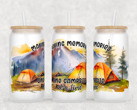 Camping Libbey Glass Can Wraps, 16 Oz Glass Can Sublimation Designs, Camping Glass Can PNG Files, Camping Quotes Glass Can Wraps Sublimation HappyDesignStudio 