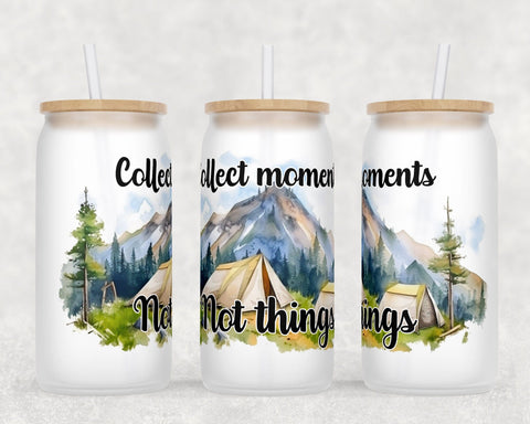 Camping Libbey Glass Can Wraps, 16 Oz Glass Can Sublimation Designs, Camping Glass Can PNG Files, Camping Quotes Glass Can Wraps Sublimation HappyDesignStudio 