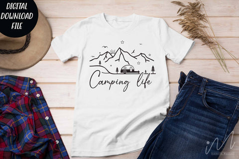 Camping life svg, happy camper t shirt, camping cricut, cut files, adventure t shirt SVG Isabella Machell 