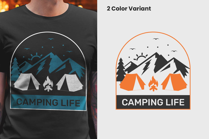 Camping Life T-shirt Design SVG futivesvg 