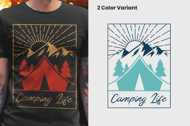 Camping Life T-shirt Design SVG futivesvg 
