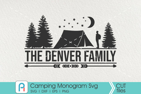 Camping Monogram Svg, Camper Svg, Camping Clip Art SVG Pinoyart Kreatib 