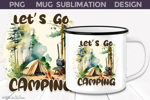Camping Mug Design | Sublimation Camping For Mug Sublimation WatercolorColorDream 