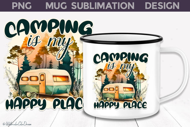 Camping Mug Sublimation Sublimation WatercolorColorDream 