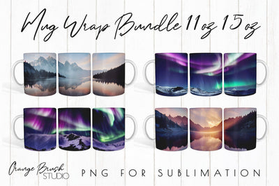 Camping Mug Wrap Bundle Sublimation Design PNG Sublimation OrangeBrushStudio 
