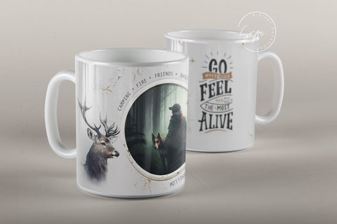 Camping Mug Wrap Design, Deer Mug, Hunting Mug Wrap Png, Adventure Mug, Camping Affirmation, 11 & 15 Oz Mug Cricut Press Sublimation Sublimation Syre Digital Creations 
