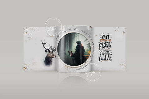 Camping Mug Wrap Design, Deer Mug, Hunting Mug Wrap Png, Adventure Mug, Camping Affirmation, 11 & 15 Oz Mug Cricut Press Sublimation Sublimation Syre Digital Creations 