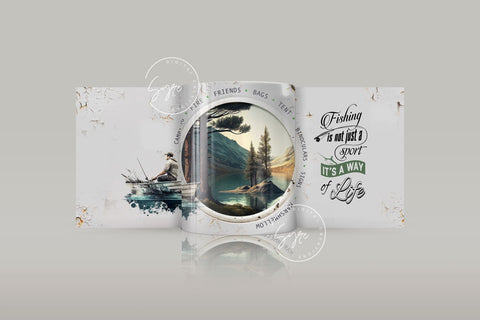 Camping Mug Wrap Design, Fishing Mug Wrap Png, Adventure Mug, Rustic Metallic, Camping Affirmations, 11 & 15 Oz Mug Cricut Press Sublimation Sublimation Syre Digital Creations 