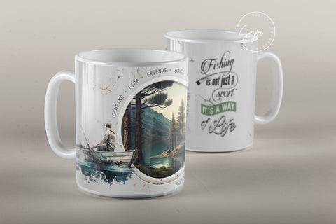 Camping Mug Wrap Design, Fishing Mug Wrap Png, Adventure Mug, Rustic Metallic, Camping Affirmations, 11 & 15 Oz Mug Cricut Press Sublimation Sublimation Syre Digital Creations 