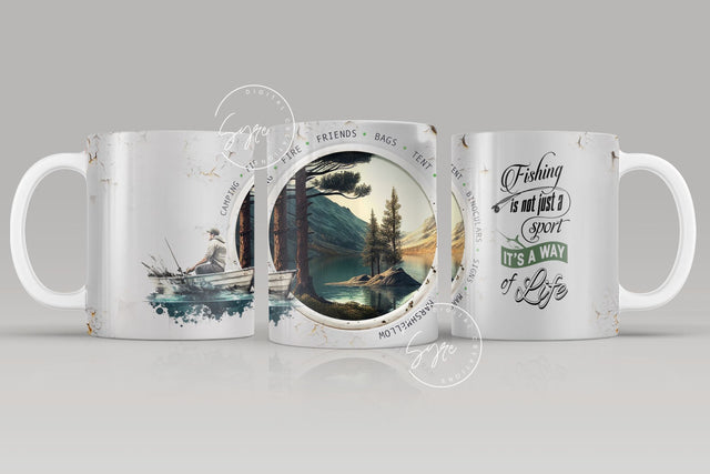 Camping Mug Wrap Design, Fishing Mug Wrap Png, Adventure Mug, Rustic Metallic, Camping Affirmations, 11 & 15 Oz Mug Cricut Press Sublimation Sublimation Syre Digital Creations 