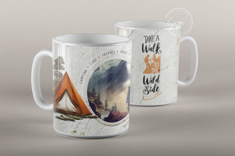 Camping Mug Wrap Design, Trekking Mug Png, Adventure Mug, Camping Tent Mug, Camping Affirmations, 11 & 15 Oz Mug Cricut Press Sublimation Sublimation Syre Digital Creations 