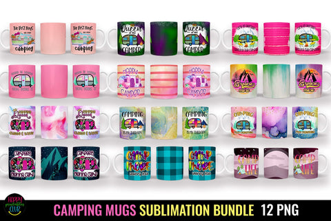 Camping Mugs Sublimation Bundle I Outdoor Mugs PNG Bundle Sublimation Happy Printables Club 