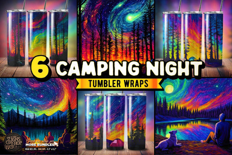 Camping Night Sky Vol 2 | Tumbler Wrap Sublimation The Vintage Signs Shop 