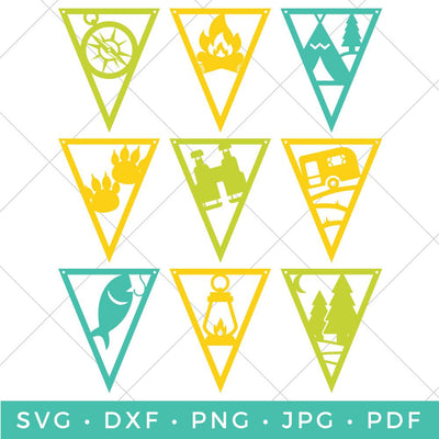 Camping Pennants SVG Hey Let's Make Stuff 