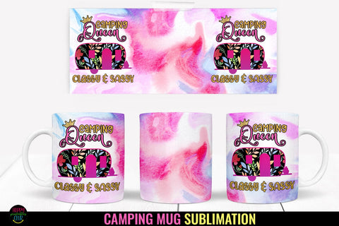 Camping Queen I Camping Mug Sublimation I Outdoor Mug Wrap Sublimation Happy Printables Club 