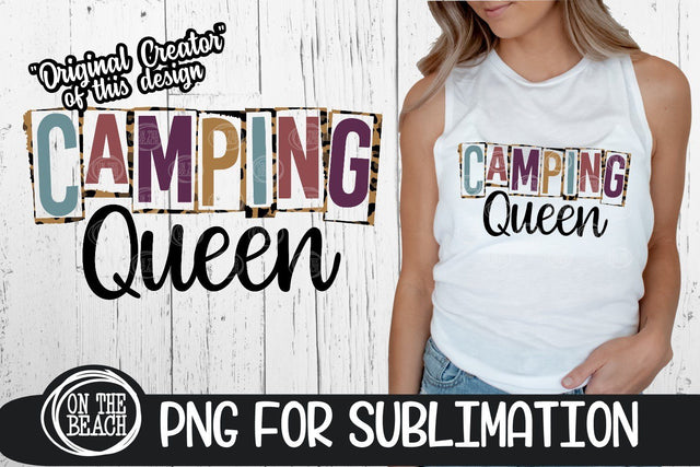 CAMPING QUEEN - PNG LEOPARD SUBLIMATION Sublimation On the Beach Boutique 