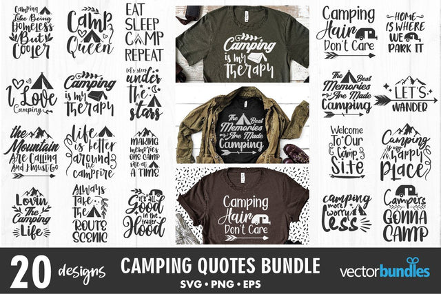Camping quote bundle svg SVG vectorbundles 