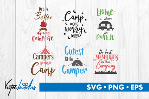 Camping quote bundle svg SVG vectorbundles 