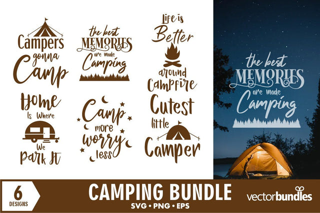 Camping quote svg bundle SVG vectorbundles 