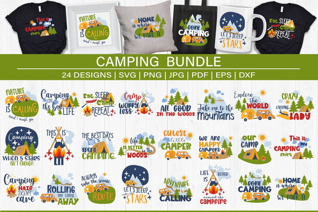 Camping Quotes Bundle SVG | Camp Bucket SVG Bundle SVG TatiStudio 