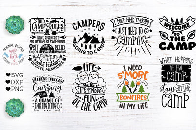 Camping Quotes Bundle SVG Graphic House Design