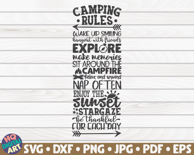 Camping rules SVG | Camping quote SVG HQDigitalArt 
