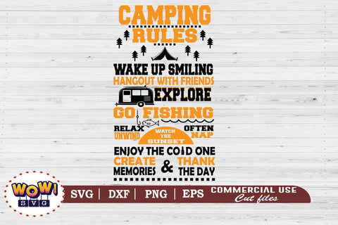 Camping rules svg,Camping svg, RV svg, Png, Dxf SVG Wowsvgstudio 