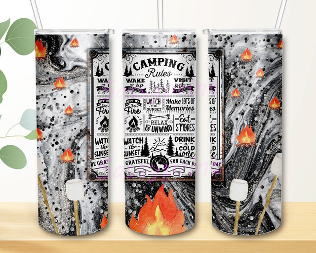 Camping Rules Tumbler PNG Camping Rules 20oz Skinny Tumbler, Camping Tumbler PNG Wrap Sublimation Digital Download Sublimation sassyprint 