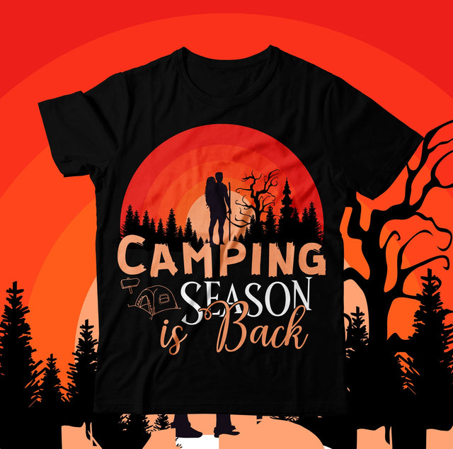 Camping Season is Back T-Shirt Design, Camping Season is Back SVG Cut File SVG BlackCatsMedia 