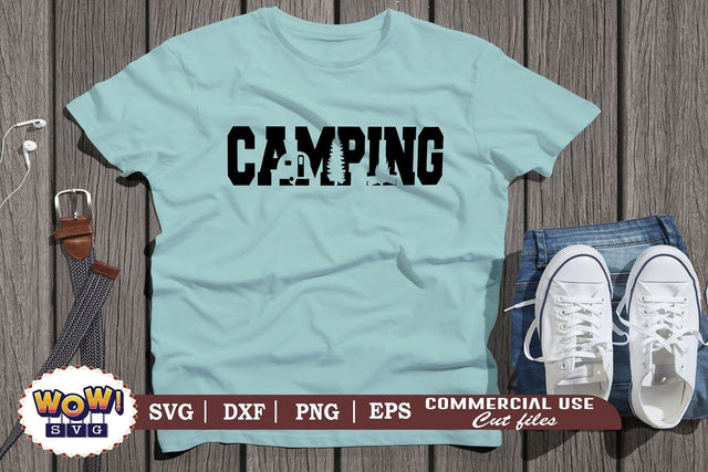 Camping silhouette svg,Camping svg, RV svg, Png, Dxf SVG Wowsvgstudio 