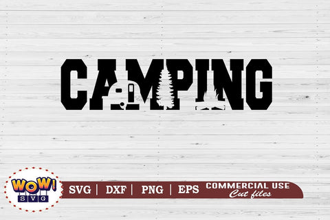 Camping silhouette svg,Camping svg, RV svg, Png, Dxf SVG Wowsvgstudio 