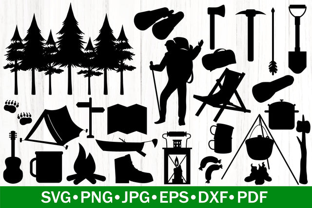 Camping Silhouettes Bundle SVG | Summer SVG | Campig SVG SVG SeventhHeavenStudios 