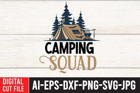 Camping Squad SVG Cut File SVG BlackCatsMedia 