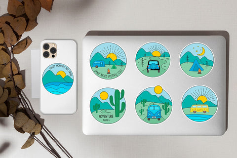 Camping sticker png bundle Sublimation KMarinaDesign 