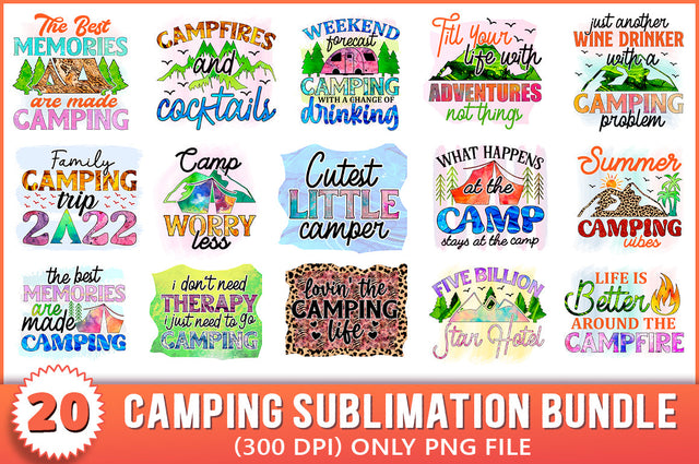 Camping Sublimation Bundle, Camping PNG SVG Shetara Begum 