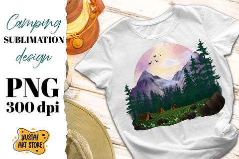 Camping sublimation bundle. Mountain/forest landscape 6 PNG Sublimation Yustaf Art Store 