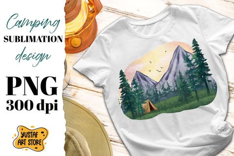 Camping sublimation bundle. Mountain/forest landscape 6 PNG Sublimation Yustaf Art Store 