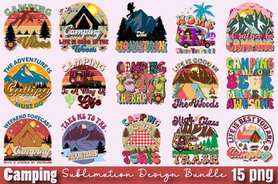 Camping Sublimation Design Bundle Sublimation SVGArt 