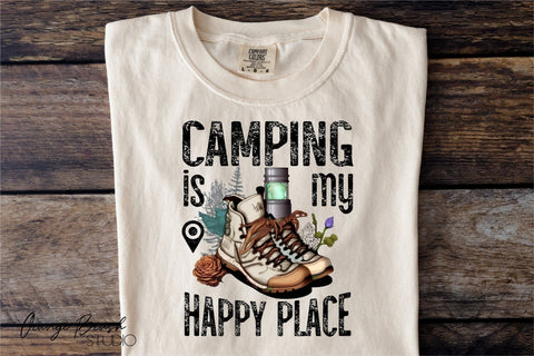 Camping Sublimation Design, Happy Camper PNG, Camping Quote Sublimation OrangeBrushStudio 