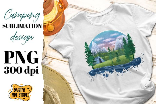Camping sublimation design/ Mountain and forest illustration/ Adventure design Sublimation Yustaf Art Store 