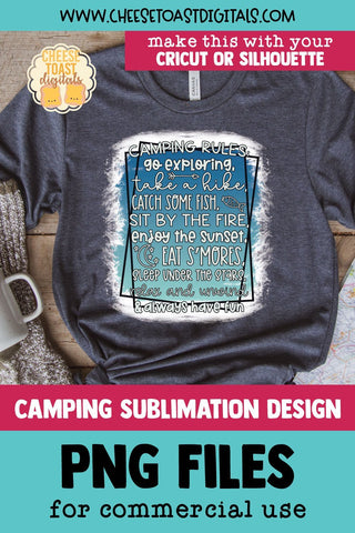 Camping Sublimation PNG | Camping Rules Sublimation Cheese Toast Digitals 
