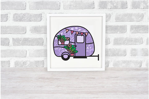 Camping SVG, 3D Layered SVG Camper, Happy Camper SVG. 3D Paper Elinorka 